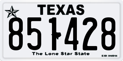 TX license plate 851428