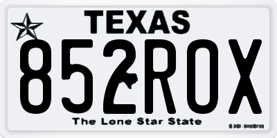 TX license plate 852ROX