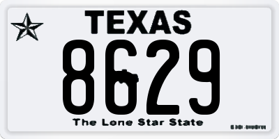 TX license plate 8629