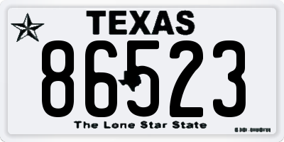 TX license plate 86523