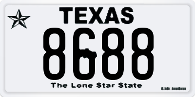 TX license plate 8688