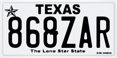 TX license plate 868ZAR