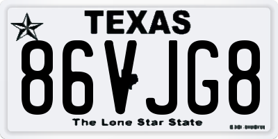 TX license plate 86VJG8