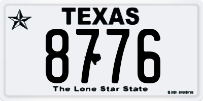 TX license plate 8776