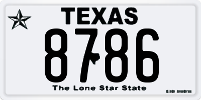 TX license plate 8786