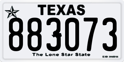 TX license plate 883073