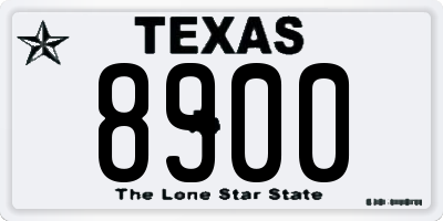 TX license plate 8900