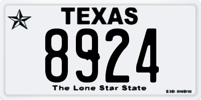 TX license plate 8924