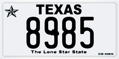 TX license plate 8985