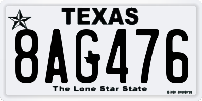 TX license plate 8AG476