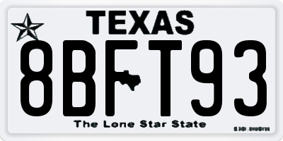 TX license plate 8BFT93