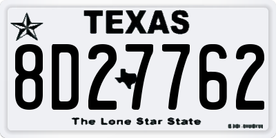 TX license plate 8D27762