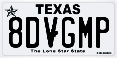 TX license plate 8DVGMP