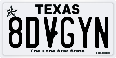 TX license plate 8DVGYN