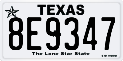 TX license plate 8E9347