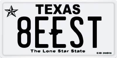 TX license plate 8EEST