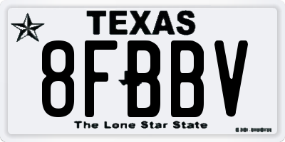 TX license plate 8FBBV