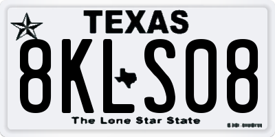 TX license plate 8KLS08