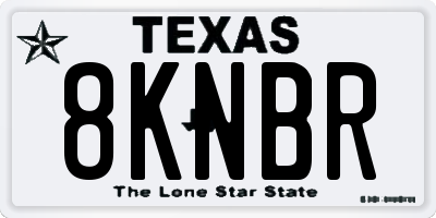 TX license plate 8KNBR