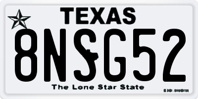 TX license plate 8NSG52