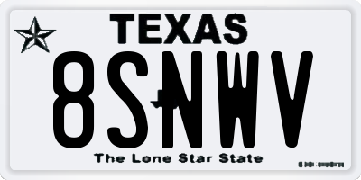 TX license plate 8SNWV