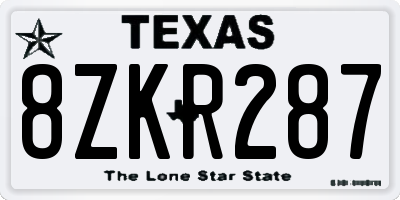 TX license plate 8ZKR287