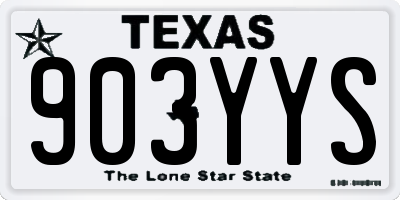 TX license plate 903YYS