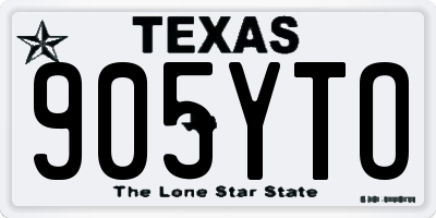 TX license plate 905YTO