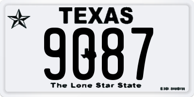 TX license plate 9087