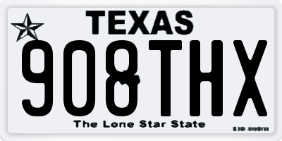 TX license plate 908THX