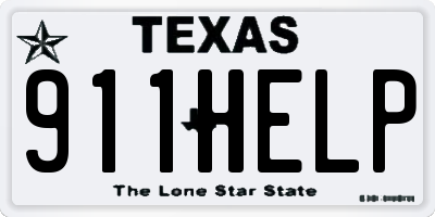 TX license plate 911HELP