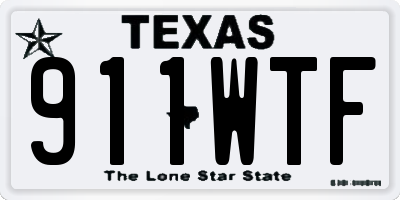 TX license plate 911WTF