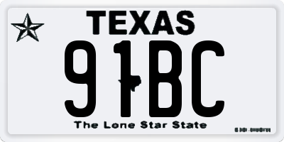 TX license plate 91BC