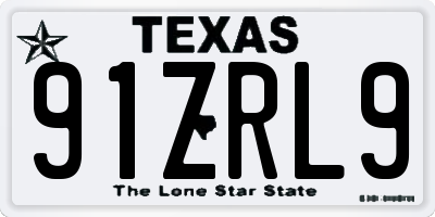 TX license plate 91ZRL9