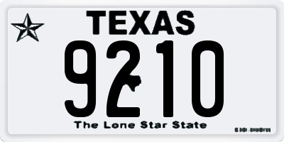 TX license plate 9210