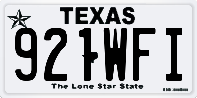 TX license plate 921WFI