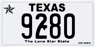 TX license plate 9280