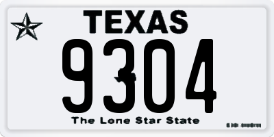 TX license plate 9304