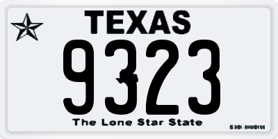 TX license plate 9323