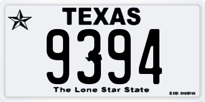 TX license plate 9394