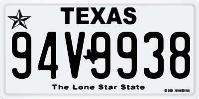 TX license plate 94V9938