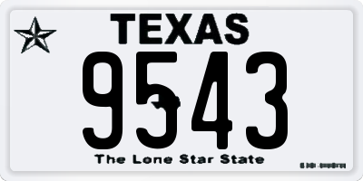 TX license plate 9543