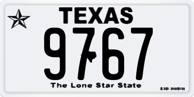 TX license plate 9767