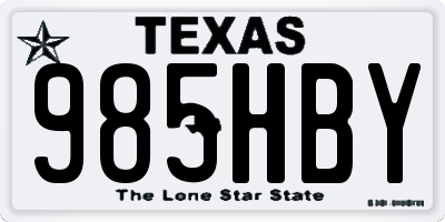 TX license plate 985HBY