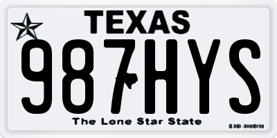 TX license plate 987HYS