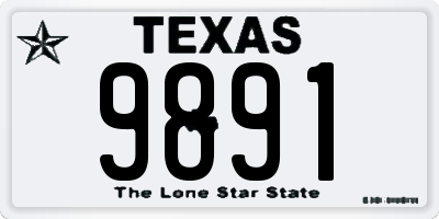 TX license plate 9891