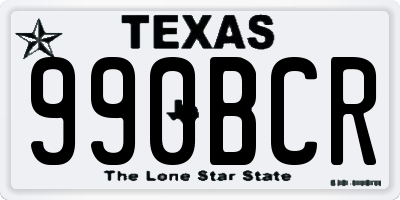 TX license plate 990BCR