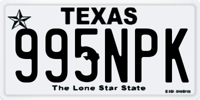 TX license plate 995NPK