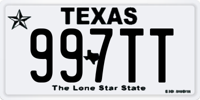 TX license plate 997TT