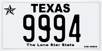 TX license plate 9994